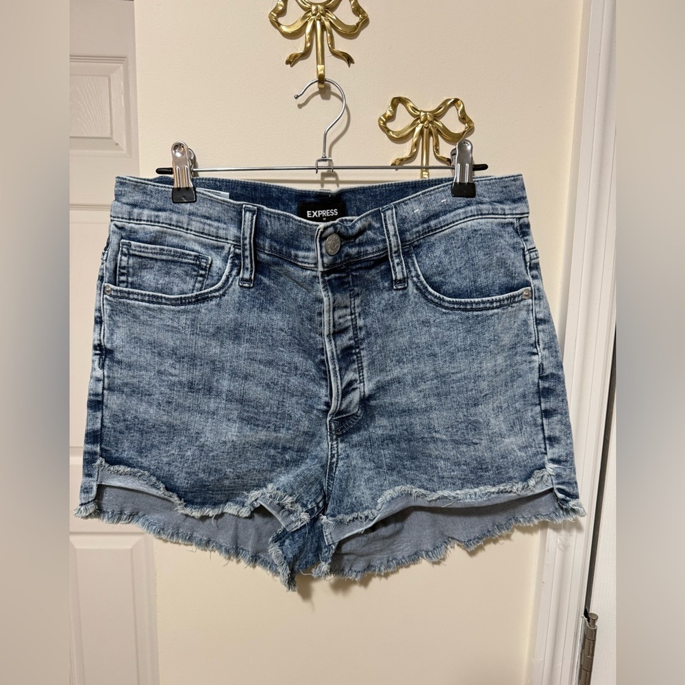 Express Women's Distressed Blue Jean Shorts